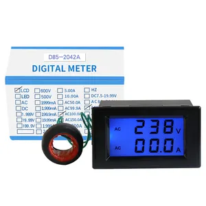 Điện áp AC và hiện tại bảng điều chỉnh Meter LCD hiển thị kỹ thuật số hiển thị kép