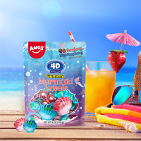 Bonbons gélifiés Amos 4D Gummy Mermaid Jewels, centres liquides, saveur de fruits mélangés, bonbons gélifiés en forme de coquille 3D