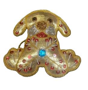 Adorno navideño de perro blanco hecho a mano con cuentas, diseño frontal, decoración para el hogar, fabricante y proveedor de adornos. - Product Image 2