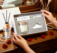 Coffret Cadeau Bougie Parfumée de Thanksgiving Parfum Montagne, Diffuseur Solide et Ensemble d'Huiles Essentielles Premium Longue Durée