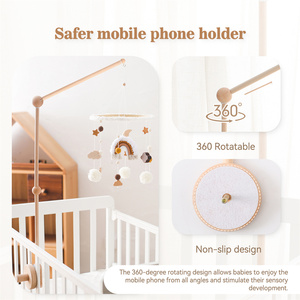 Support de <span class=keywords><strong>mobile</strong></span> 360 degrés en bois naturel pour berceau, bras de suspension pour jouets, support de <span class=keywords><strong>mobile</strong></span> pour berceau, cadeau de naissance, écologique - Product Image 5