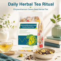 Teh Herbal Biji Krisan Cassia Buatan Tangan, Teh Bunga Campuran dalam Kantong Teh Piramida untuk Kesehatan Sehari-hari