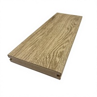 Revêtement de terrasse en PVC composite naturel, grain de bois 3D, écologique, imperméable, antidérapant, installation par clips double verrouillage pour terrasses extérieures