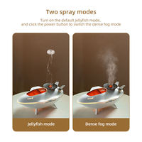 Nouveau Humidificateur d'aromathérapie 2026 en forme de vaisseau spatial 200 ml USB avec veilleuse LED 7 couleurs et diffuseur d'arômes méduse