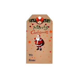 100 Peças Feliz Natal Etiquetas Kraft Cards DIY Hang Tag Gift Wrapping Decor Gift Cards Christmas Gift Supplies