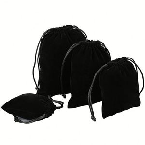 Sac à dos à cordon de serrage pour le rangement et le recyclage, petit sac en velours imprimé, nouveaux sacs en tissu, pochette à parfum, noir ou couleur personnalisable - Product Image 2
