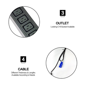 Multiprise industrielle montage en rack PDU 220-250V 16A 8 sortie IEC C19 moniteur à distance <span class=keywords><strong>RS485</strong></span> <span class=keywords><strong>unit</strong></span>é de Distribution d'alimentation intelligente - Product Image 5