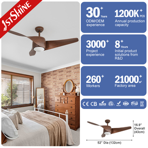 1stshine trang trí quạt trần với Đèn hạt gỗ lưỡi từ xa hoạt động 52 inch ánh sáng <span class=keywords><strong>Kit</strong></span> cho phòng khách phòng ngủ - Product Image 3