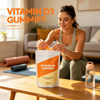 Gommes de vitamine D3 naturelle sans sucre et faibles en gras pour soutenir l'apport nutritionnel quotidien
