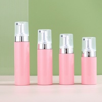 Botellas de PET Vacías de Lujo de 100 ml, 120 ml, 150 ml, 200 ml, Color Rosa, Recargables, para Limpiador Facial Cosmético, con Logotipo Personalizado, con Bomba de Espuma