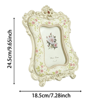 Cadre photo en résine 3D rose gaufré à double ouverture, style campagnard français, pour décoration de bureau, vente en gros, OEM