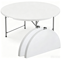 Table à bascule portable de haute qualité en résine plastique blanche, pliable, imperméable, empilable, design moderne, pour cour, salle à manger, hôtel, 33