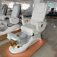 Salon de manucure de luxe meubles pied Spa manucure chaise moderne inclinable électrique pétrissage massage pédicure chaise avec lumières