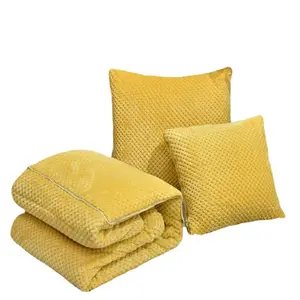 Faltbare Decke Kissen Warm Soft Fleece 2-in-1 Combo Decke für Flugzeug, Camping, Auto, große kompakte Decke Set