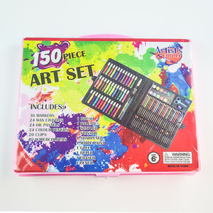 Ensemble de dessin et d'artisanat créatif de 150 pièces uniques, best-seller, avec des marqueurs aquarelle, des crayons et des crayons de cire pour enfants - Product Image 6