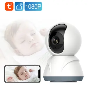 2/3/4MP无线室内闭路电视安全婴儿哭声检测监控摄像头2.4Ghz wifi图雅智能婴儿电话mit摄像头