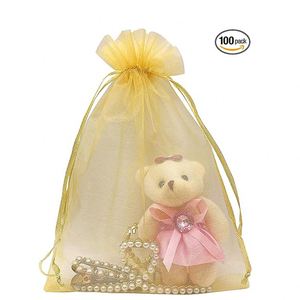 Sheer Mesh Wrap Organza Bags Mixed Color <b>Drawstring</b> Jewelry <b>Pouches</b> for Bathroom Craft Soap Christmas Ornament Jewelry Favor - Product Image 1