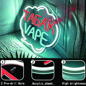 Letrero LED de neón acrílico para tienda de tabaco y cigarrillos electrónicos, luz indicadora colgante para interiores y exteriores, tablero de exhibición con luz indicadora para tienda, 5V 12V - Product Image 3