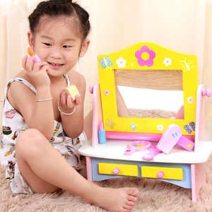 Offre Spéciale Semblant Jouer Jeu de Rôle En Bois maquillage <span class=keywords><strong>Coiffeuse</strong></span> Jouets Ensemble pour Les Enfants - Product Image 2