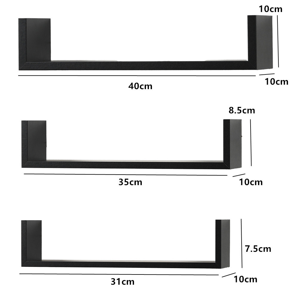 Lot de 3 étagères de rangement en arc noir