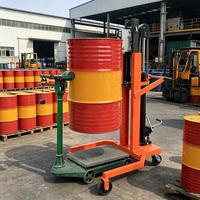 Transpalette hydraulique numérique pour fûts, capacité 450 kg, capteur de poids, empileur de précision, jambes larges