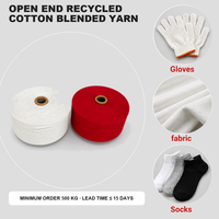 Fil mélangé TC CVC recyclé et régénéré, coton polyester Open End NE 8/1 12S 16S 20S pour tricotage de chaussettes, tissage, vente en gros, usine