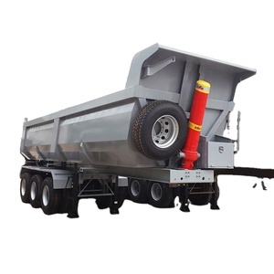 Remorque à benne basculante latérale/à benne arrière H-star à 3 essieux, en acier haute résistance, hydraulique, avec une charge utile maximale de 45 000 kg pour les bateaux en Afrique - Product Image 5