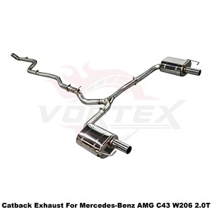 Vortex High-Velocity Stainless Steel <b>Exhaust</b> System Engine Power Upgrade For Mercedes-Benz AMG W206 C43 2.0T - Product Image 2