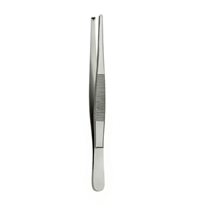 Pinces à tissus standard droites 1x2 dents, pinces à tissus et à pansements en acier inoxydable, tailles personnalisées approuvées CE et ISO - Product Image 1