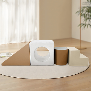 Bloques de escalada de espuma para interiores para niños pequeños: con túnel-4 bloques de espuma, escalador suave para gimnasio con tobogán y escalera - Product Image 4