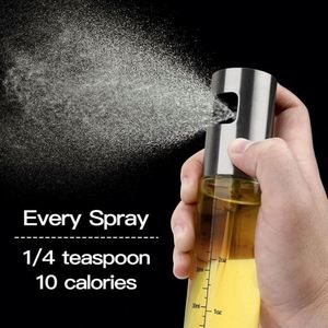 Botella pulverizadora de aceite de oliva de acero inoxidable de gran venta, pulverizador de aceite de vidrio recargable con escala, para freidora de aire, cocina y camping - Product Image 5