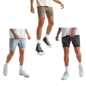 Gingtto individuelle Herrenshorts skinny zerrissene Jeans Shorts für Herren