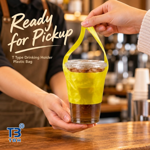 Bolsa de Plástico Tipo T para Bebidas, con Asa Amarilla, para Llevar una Sola Taza, Directo de Fábrica en Malasia - Product Image 5