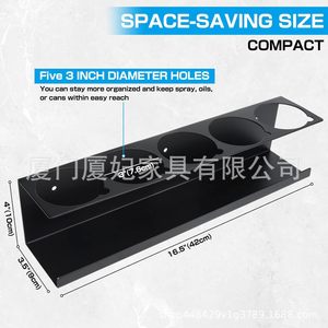Support métallique noir pour aérosols, 4 à 7 compartiments, pour garage, atelier de réparation auto, moto, vélo, organisateur de rangement - Product Image 3