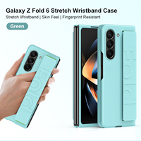 Casing Ponsel Anti Benturan Pelindung Jatuh Gaya Jalanan dengan Tali Pergelangan Tangan untuk Samsung Galaxy Z Fold 3/4/5/6/7