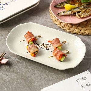 Japanese Floral Wind Pattern 12inch <b>Ceramic</b> Fish Dish Underglaze Painted Dinner <b>Plate</b> Hotel Restaurant Home Tableware - Product Image 1