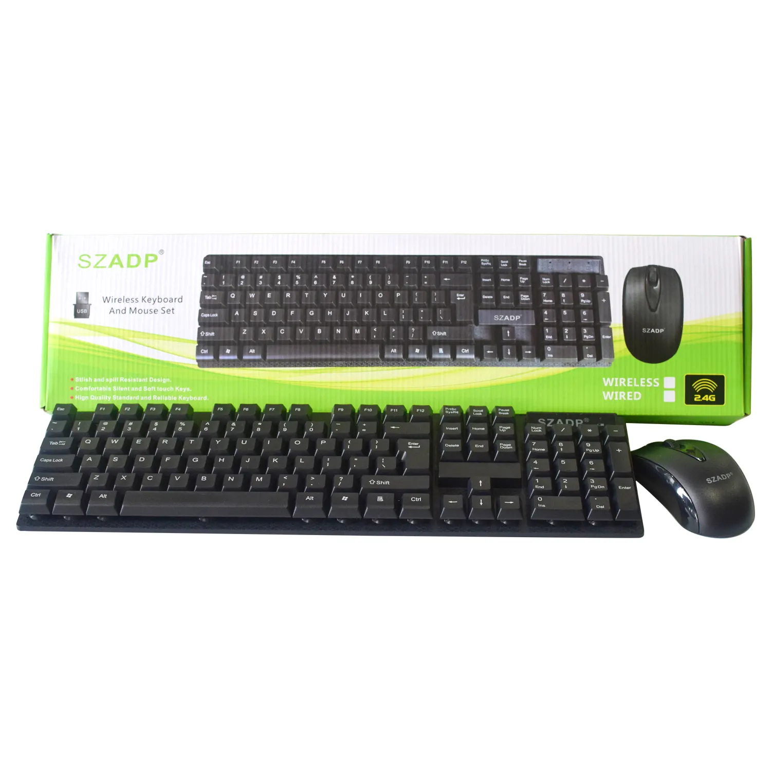 SZADP العلامة التجارية لوحة المفاتيح السلكية اللاسلكية لوحة المفاتيح OEM