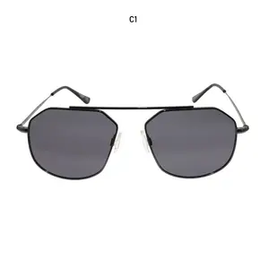 New Fashion Style Nose Pad Free Sunglasses Black Gray For Unisex UV400 Eyewear