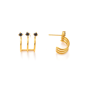 ต่างหูแฟชั่นแบบติดหู ชุบทอง PVD สแตนเลสสตีล 316L ทนทาน ดีไซน์มินิมอล - Product Image 2