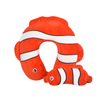 Oreiller de voyage en mousse à mémoire de forme en forme de U pour enfants avec motif lion, support de nuque portable avec masque pour les yeux, idéal pour les cadeaux, la voiture, l'avion et le bureau