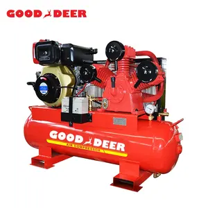 10HP Yanmar Dieselmotor Fusheng Zuiger Luchtcompressor Stationair Met Heftruck Gat 115PSI Single Stage Air Compressor