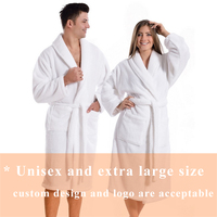 Bata de Baño de Marca Privada para Mujer Súper Suave y Esponjosa, Ropa de Dormir Personalizada de Felpa Blanca para Spa y Hotel