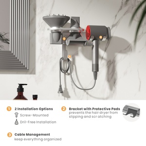 Support mural en métal HAB-09 pour sèche-<span class=keywords><strong>cheveux</strong></span> <span class=keywords><strong>Dyson</strong></span> Supersonic, accessoires, supports de rangement, organisateur - Product Image 6
