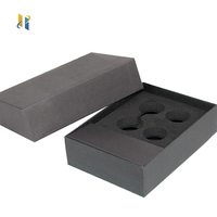 Boîtes cadeaux pliantes magnétiques de luxe personnalisées, emballage noir pour cosmétiques, rouge à lèvres, boîte d'expédition avec insert en mousse EVA