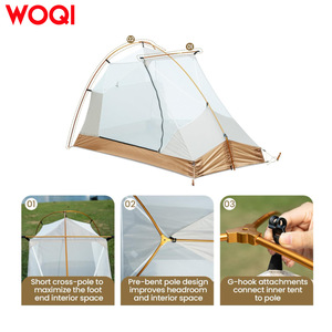 เต็นท์ Woqi Ultralight 3 ฤดู ขนาด 210x125x105 ซม. แบบสองชั้น กันน้ำ สำหรับ 1-2 คน เหมาะสำหรับตั้งแคมป์และเดินป่า - Product Image 3