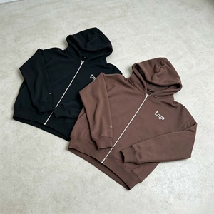 Sweat-shirts à capuche surdimensionnés en coton de haute qualité, brodés, à épaules tombantes, pour hommes - Product Image 4