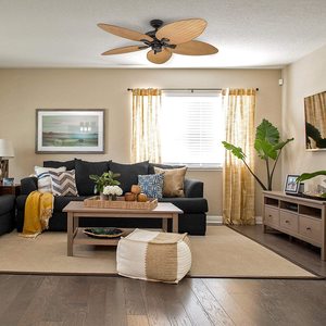 Quạt trần trang trí công nghiệp Retro 52 inch Lá Cọ DC điều khiển từ xa quạt trần nhà hàng trong nhà phòng ngủ quạt trần 80 - Product Image 2