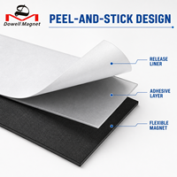 Paires de feuilles magnétiques flexibles noires permanentes Dowell Industrial, en caoutchouc souple et élastique, avec couche adhésive pelable et repositionnable