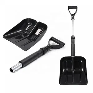 Telescopic small unbreakable plastic snow shovel in car