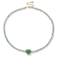 Collier en tungstène perlé Mengte 2026 avec pendentif cœur en pierre, chaîne de perles d'été, style luxe léger, cadeau d'anniversaire parfait pour femme